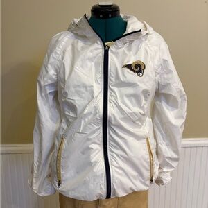 NFL Team Apparel Women's Medium White Los Angeles Rams Jacket